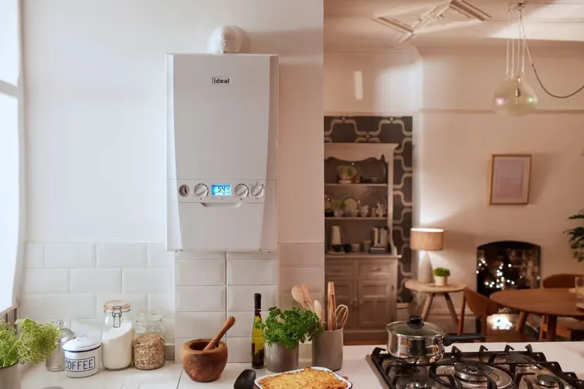 Modern gas boiler installed in a kitchen